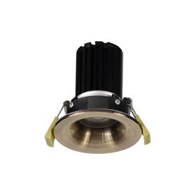 DM201555  Bruve 12 Tridonic powered 12W 2700K 1200lm 24° LED Engine,300mA , CRI>90 LED Engine Antique Brass Fixed Round Recessed Downlight, Inner Glass cover, IP65